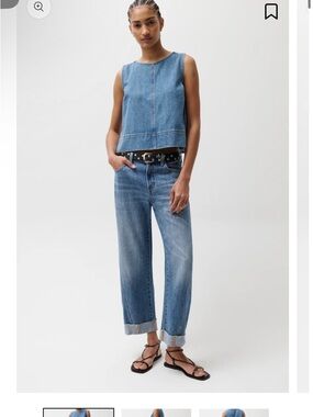 pistola Medium Blue cuffed Boyfriend Jeans